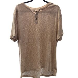 Apt. 9 Men's Short Sleeve Tan Henley Shirt